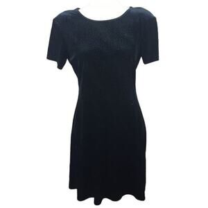 Vintage Molly Malloy velvet feel sparkle throughout short sleeve dress woman's 8